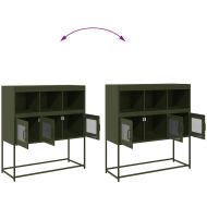 Бюфет, маслиненозелен, 100,5x39x107см, студеновалцувана стомана