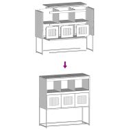 Бюфет, маслиненозелен, 100,5x39x107см, студеновалцувана стомана