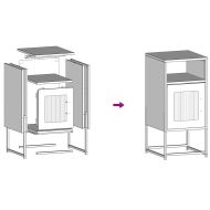 Нощно шкафче бяло 36x39x78 cm Студено валцувана стомана