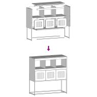 Бюфет, розов, 100,5x39x107 см, студеновалцувана стомана