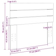 табла за глава 75 cm Дъб от масивна дървесина
