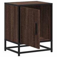 Нощно шкафче Кафяв дъб 40x31x50 cm Изработена дървесина и метал