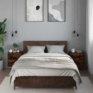 Стенни нощни шкафчета 2 бр. опушен дъб 40x31x39,5 cm