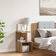 Нощно шкафче, дъб артизан, 35x35x55 см, инженерно дърво