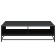 Кафе маса, черно, 100x100x30 см, инженерно дърво и метал