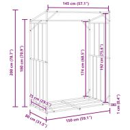 vidaxL Стойка за дърва за огрев с дъждобран, 150x80x200 см