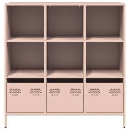 Висок шкаф, розов, 101,5x39x103,5 см, стомана