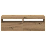 Комплект от 2 части за телевизора с LED осветление Дъб Artisan