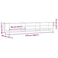 ТВ шкаф, опушен дъб, 270x40x46 см, инженерно дърво