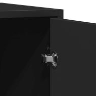 Сайдборд, черен, 92x35x76 см, инженерно дърво