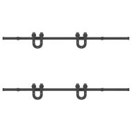 Комплект механизъм за плъзгаща врата, 200 см, стомана, черен