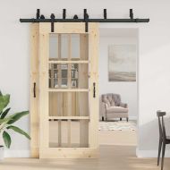 Комплект механизъм за плъзгаща врата, 200 см, стомана, черен