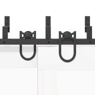 Комплект механизъм за плъзгаща врата, 366 см, стомана, черен