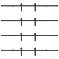 Комплект механизъм за плъзгаща врата, 366 см, стомана, черен