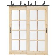 Комплект механизъм за плъзгаща врата, 183 см, стомана, черен