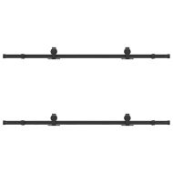 Комплект механизъм за плъзгаща врата, 183 см, стомана, черен