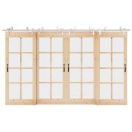 Механизъм за плъзгаща врата 366 см неръждаема стомана сребрист