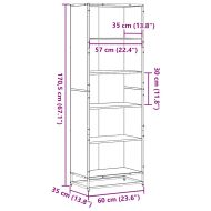 Библиотека, черна, 60x35x170,5 см, инженерно дърво