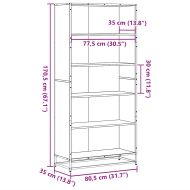 Библиотека, кафяв дъб, 80,5x35x170,5 см, инженерно дърво
