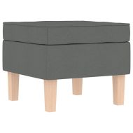 Люлеещ се стол с табуретка за крака, тъмносив, плат