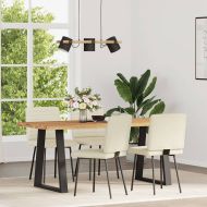 Трапезни столове, 4 бр, кремави, кадифе