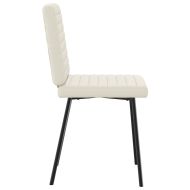 Трапезни столове, 4 бр, кремави, кадифе