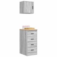 гаражни шкафове, 2 бр, бетонно сиви, инженерно дърво