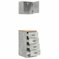 гаражни шкафове, 2 бр, бетонно сиви, инженерно дърво