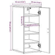 Шкаф за обувки, дъб артизан, 32x35x70 см, инженерно дърво
