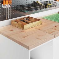 Гаражен шкаф за съхранение, бял, 30x51x85 см, бор масив