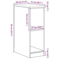 Гаражен шкаф за съхранение, бял, 30x51x85 см, бор масив
