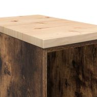 Гаражен шкаф за съхранение, опушен дъб, 30x51x85 см, бор масив