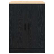 Гаражен шкаф за съхранение, черен, 60x51x85 см, бор масив