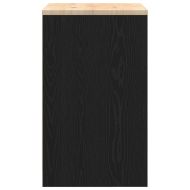 Гаражен шкаф за съхранение, черен, 60x51x85 см, бор масив