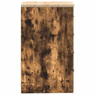 Гаражен шкаф за съхранение, опушен дъб, 40x51x85 см, бор масив