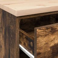 Гаражен шкаф за съхранение, опушен дъб, 40x51x85 см, бор масив