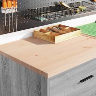 Гаражен шкаф за съхранение, сив сонома, 60x51x85 см, бор масив