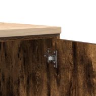 Гаражен шкаф за съхранение, опушен дъб, 40x51x85 см, бор масив
