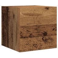 Комплект ТВ шкафове за стенен монтаж 7 части, инженерно дърво