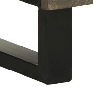 Шкаф за баня, черен, 38x33x160 см, масивно мангово дърво