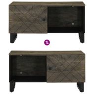 Кафе маса, черна, 80x50x40 см, мангово дърво масив