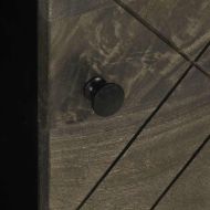 Кафе маса, черна, 80x50x40 см, мангово дърво масив