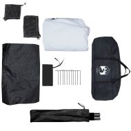 Къмпинг палатка кабина 4 лица Бяла затъмнена тъкан Водоустойчив