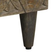 ТВ шкаф, черен, 80x33x46 см, мангово дърво масив