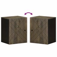 Стенен шкаф за баня Черен 38x33x48 cm Масивна дървесина Манго