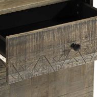 Нощно шкафче Светло сиво 50x33x60 cm Масивна дървесина Манго