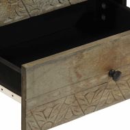 Нощно шкафче Светло сиво 50x33x60 cm Масивна дървесина Манго