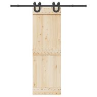 Комплект механизъм за плъзгаща врата, 183 см, стомана, черен