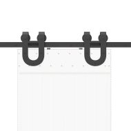 Комплект механизъм за плъзгаща врата, 183 см, стомана, черен