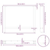 Крака за трапезна маса, черни, 2 бр., 100 x (72-73) см, стомана